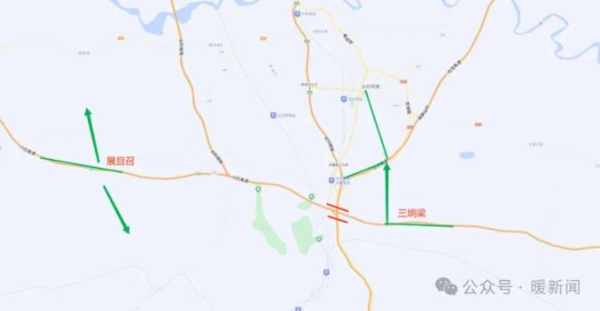 (二)s24兴巴高速去往达旗树林召,东胜方向的车辆请提前从三垧梁立交