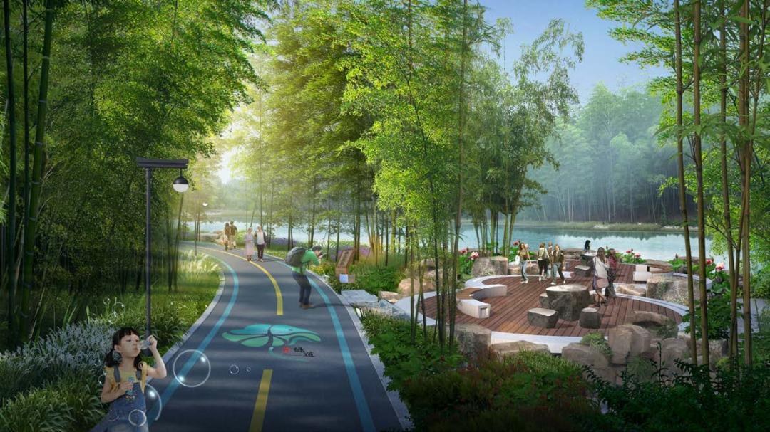 8公里,西接潘板桥,东连瓶窑镇苕溪-北湖绿道,沿线为苕溪防汛大坝,绿道