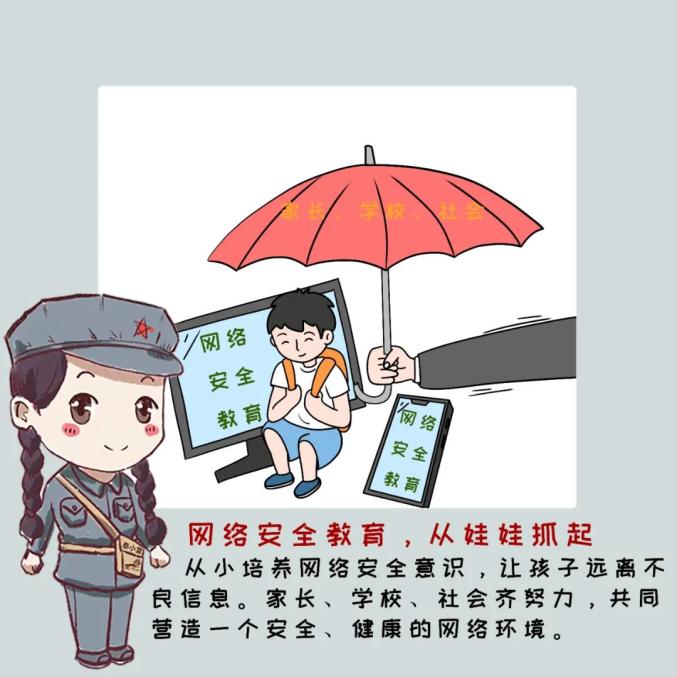 网络安全教育漫画海报图片