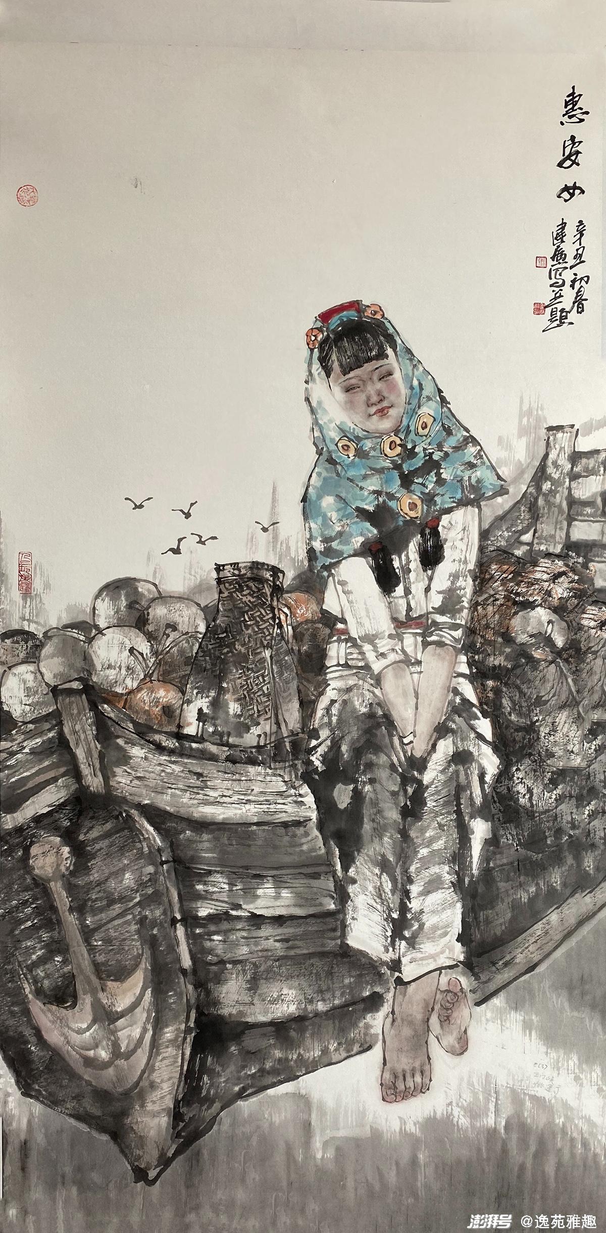 姚建广画笔生辉,人物画唯美传神,艺术世界绽芳华