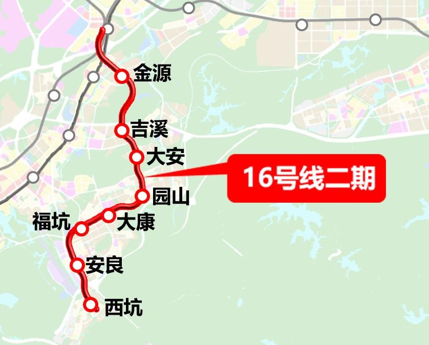 深圳地铁16号线路图图片