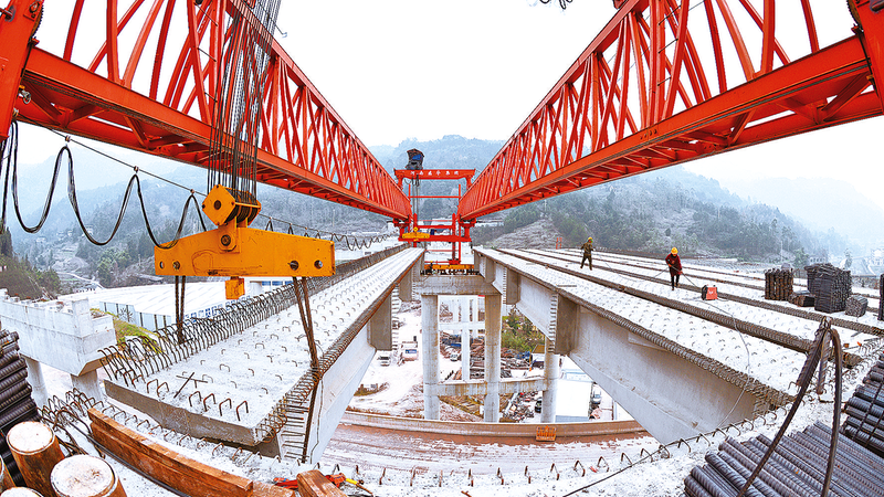 开城高速温泉特大桥.开城高速开州东互通枢纽美如画.