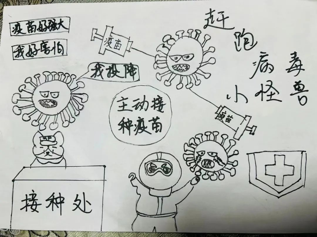 儿童预防接种简笔画图片