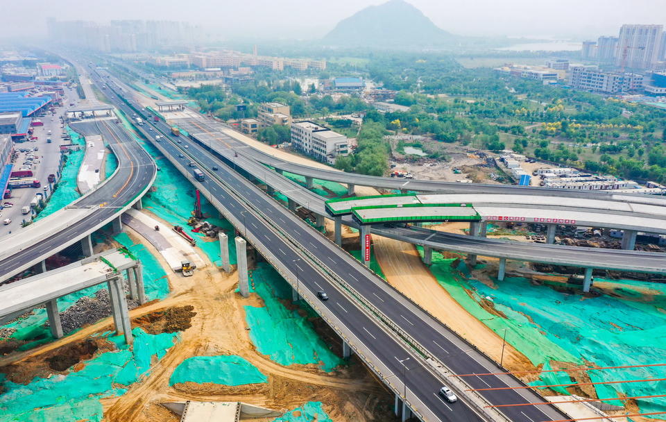 济南零点立交桥改扩建再进一大步,即将横跨济广高速