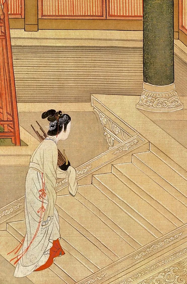 《汉宫春晓图》局部 明代 仇英写完这些,归有光收起笔墨,将文章题为