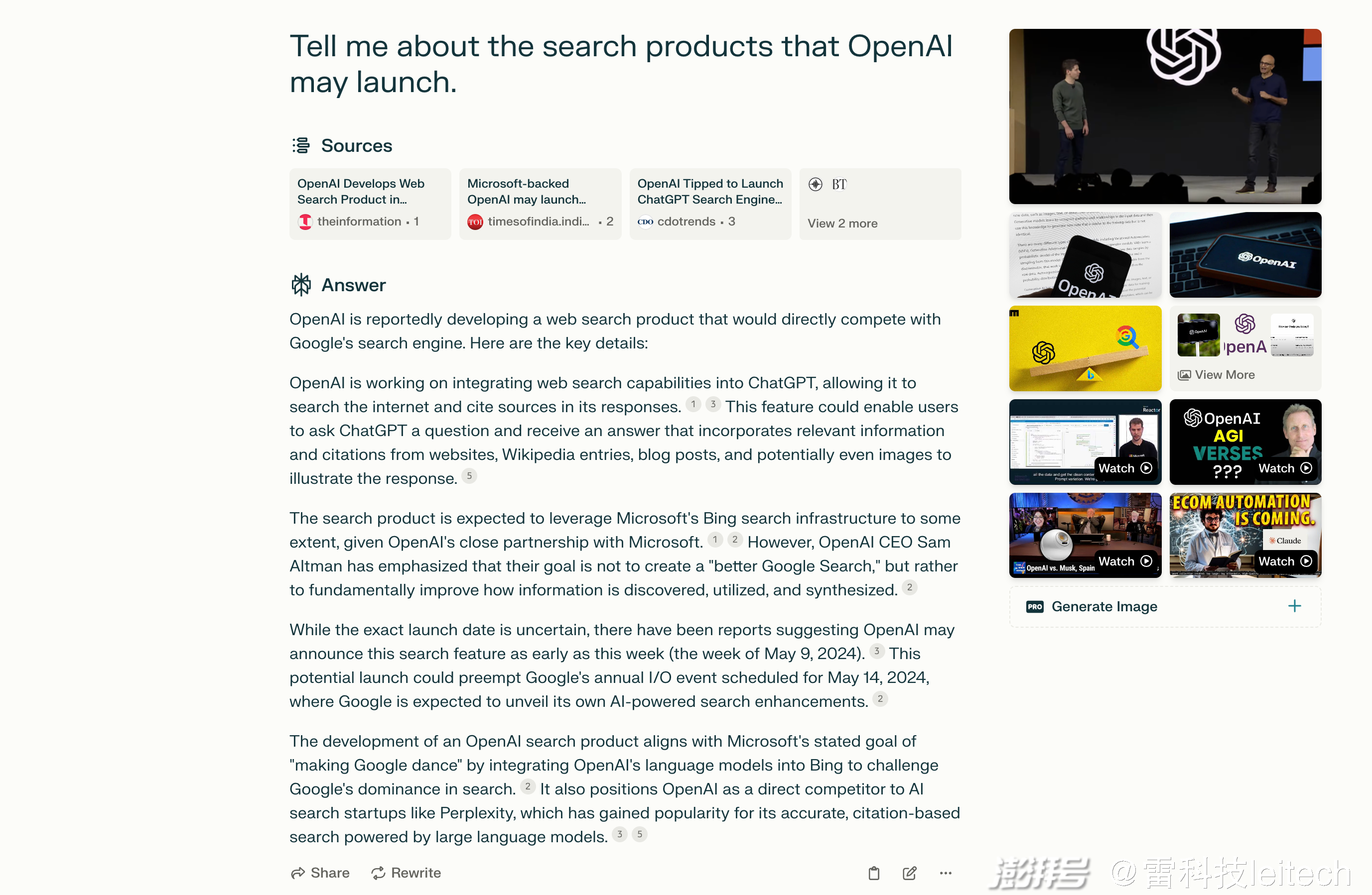 OpenAI加入AI搜索大战，谷歌、百度有了真正的对手