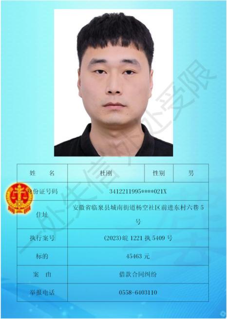 临泉县人民法院以上名单信息以全国法院失信被执行人名单信息公布与