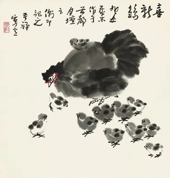 《母子群鸡》:大写意花鸟画的登峰之作——大师李苦禅名作赏析