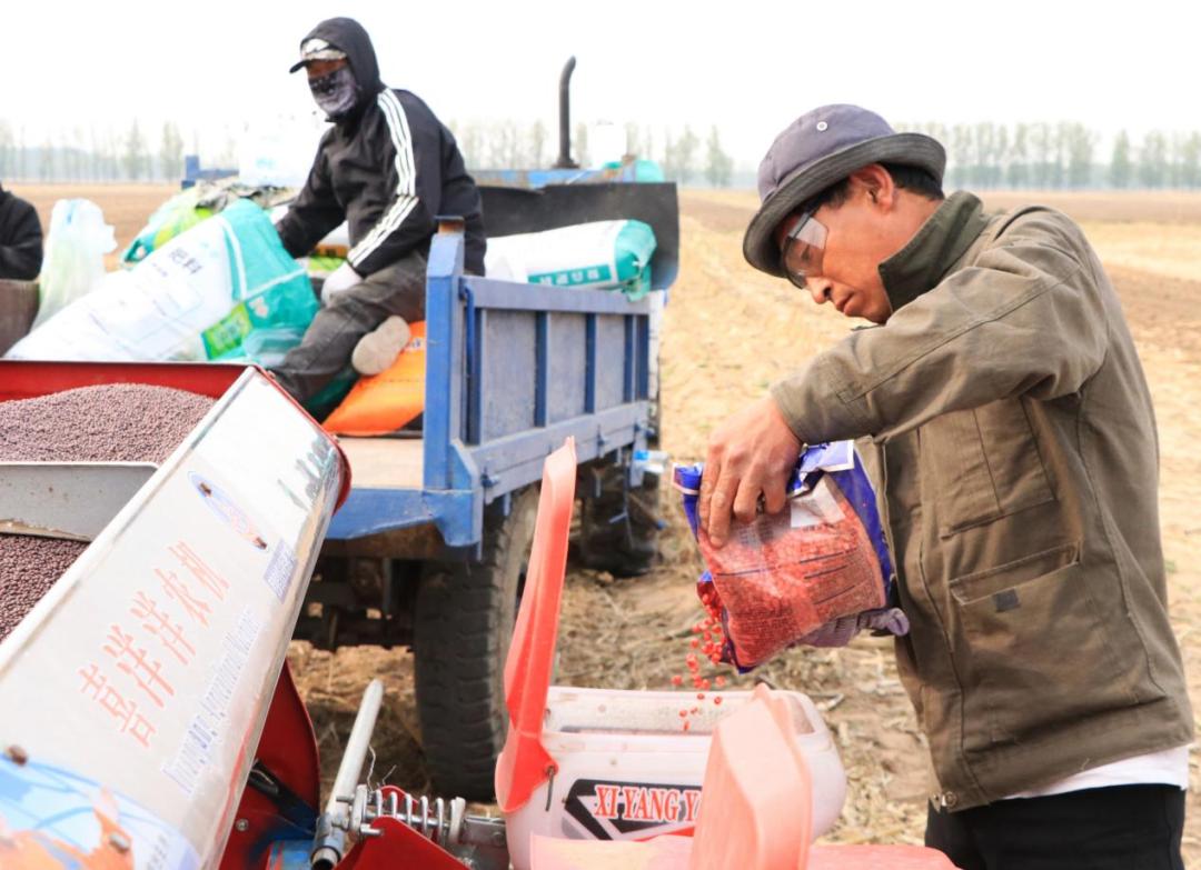 这几天,库伦镇瓦房牧场村民鲁平正忙着播种玉米.