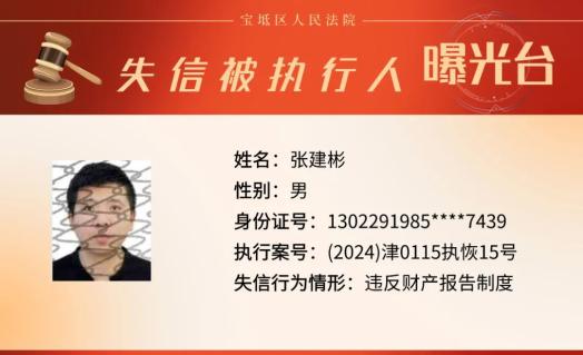 【曝光台】宝坻法院2024年第14期失信被执行人名单公示(总第70期)