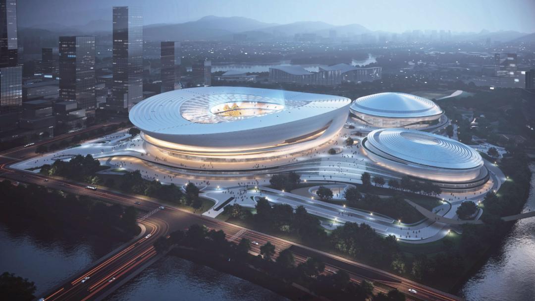 "三角"之二——杭州未来国际演艺中心(杭州音乐厅,余杭大剧院),则是以