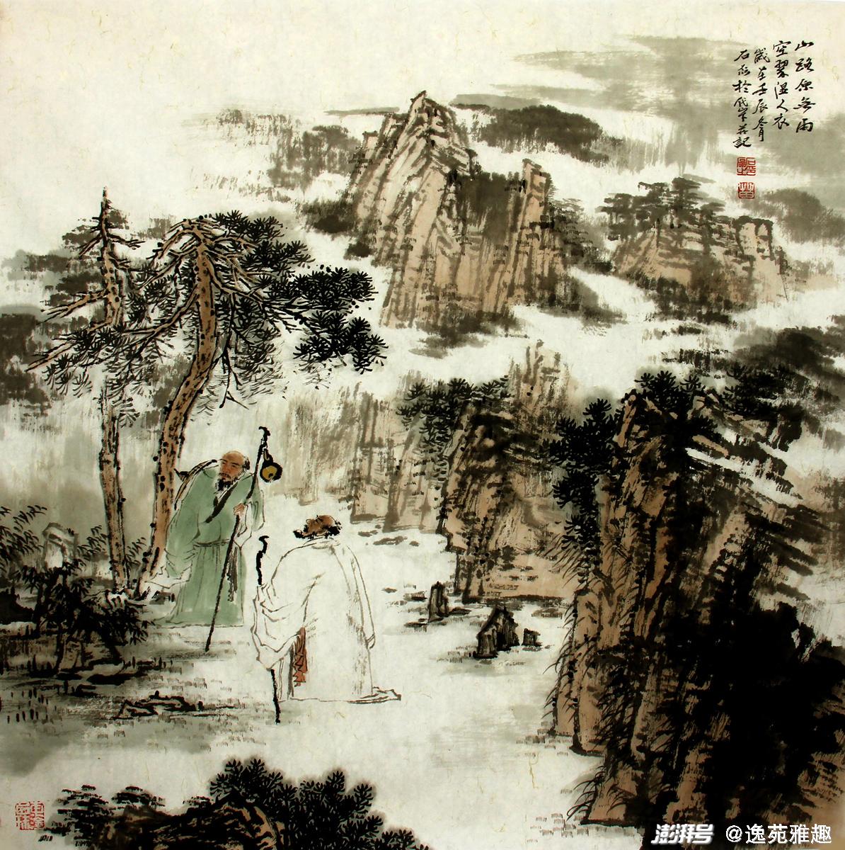 石磊画作:山水雅致,人物唯美,笔墨传情
