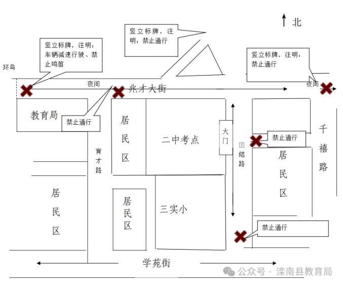 滦南县高考期间交通管制及噪音管控公告