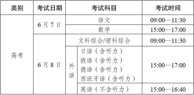 云南省2024年高考时间安排_云南省2024年三校生考试时间_云南高考时间