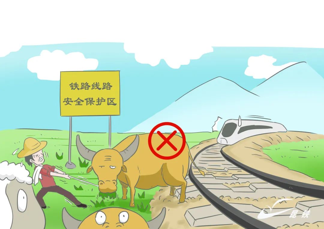 不要放牧并影响铁路行车安全将对人身安全构成威胁一旦触碰或搭挂高压