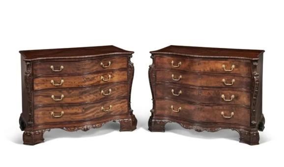 乔治三世桃花心木五斗橱一块200年木头,如何统一欧洲审美128克拉的大