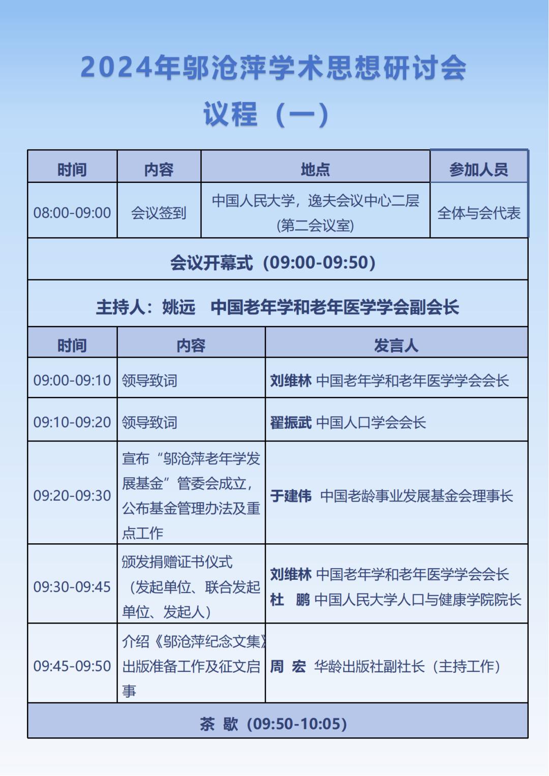 2024年邬沧萍学术思想研讨会-会议议程