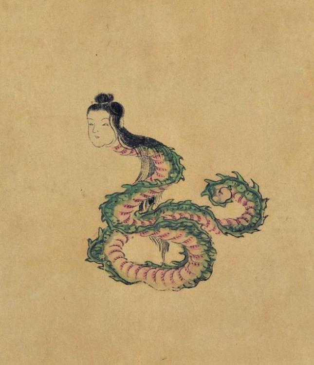 神秘莫测的《山海经》中,处处都有蛇文化的象征:九首人面,蛇身面青的
