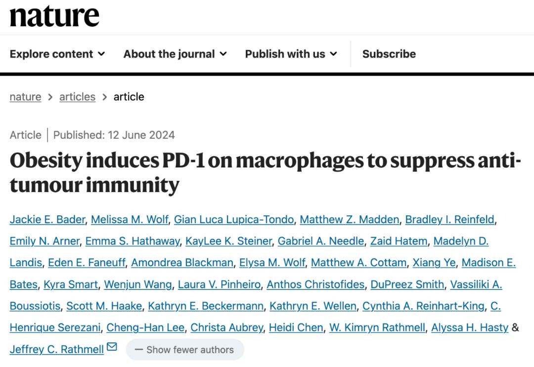 肥胖会增加癌症风险,但也会促进癌症免疫疗法效果