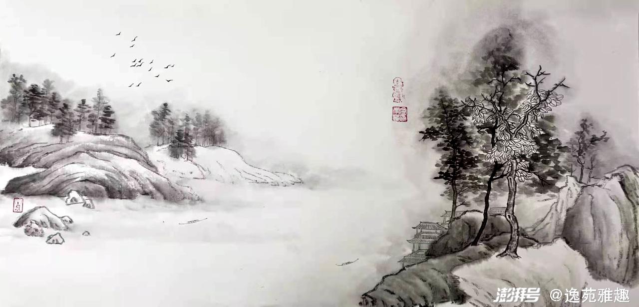 冉奉慧画作:诗意盎然,虚实相映,唯美清新_澎湃号·湃_
