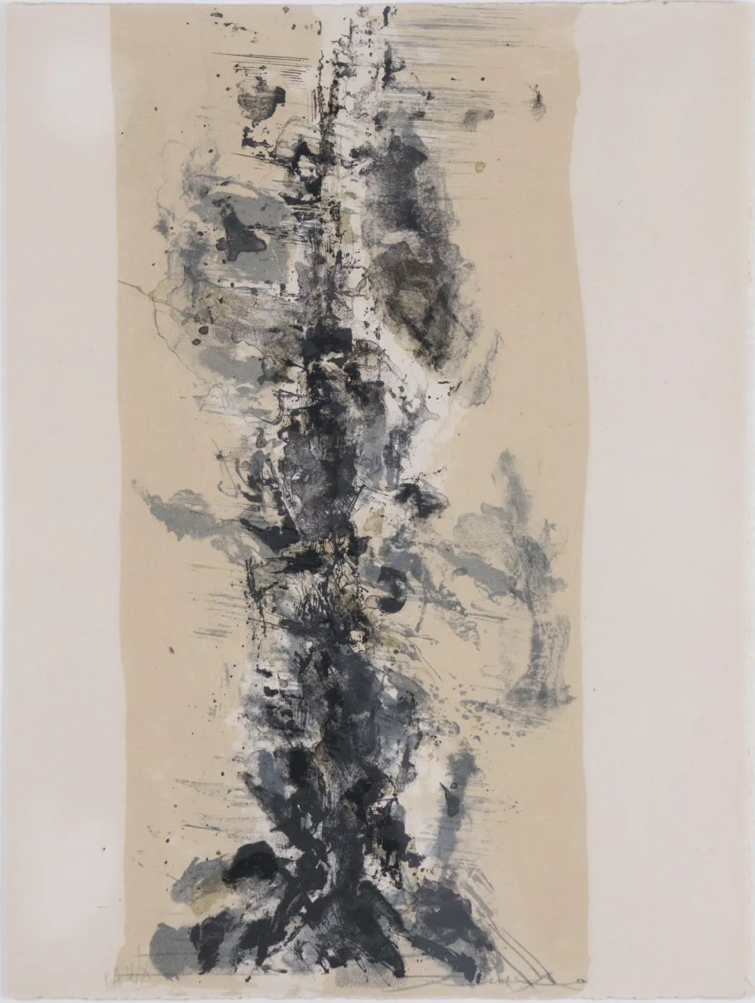 《西方的诱惑》其一,赵无极38x18cm,石版画,1962年,私人收藏本次展览