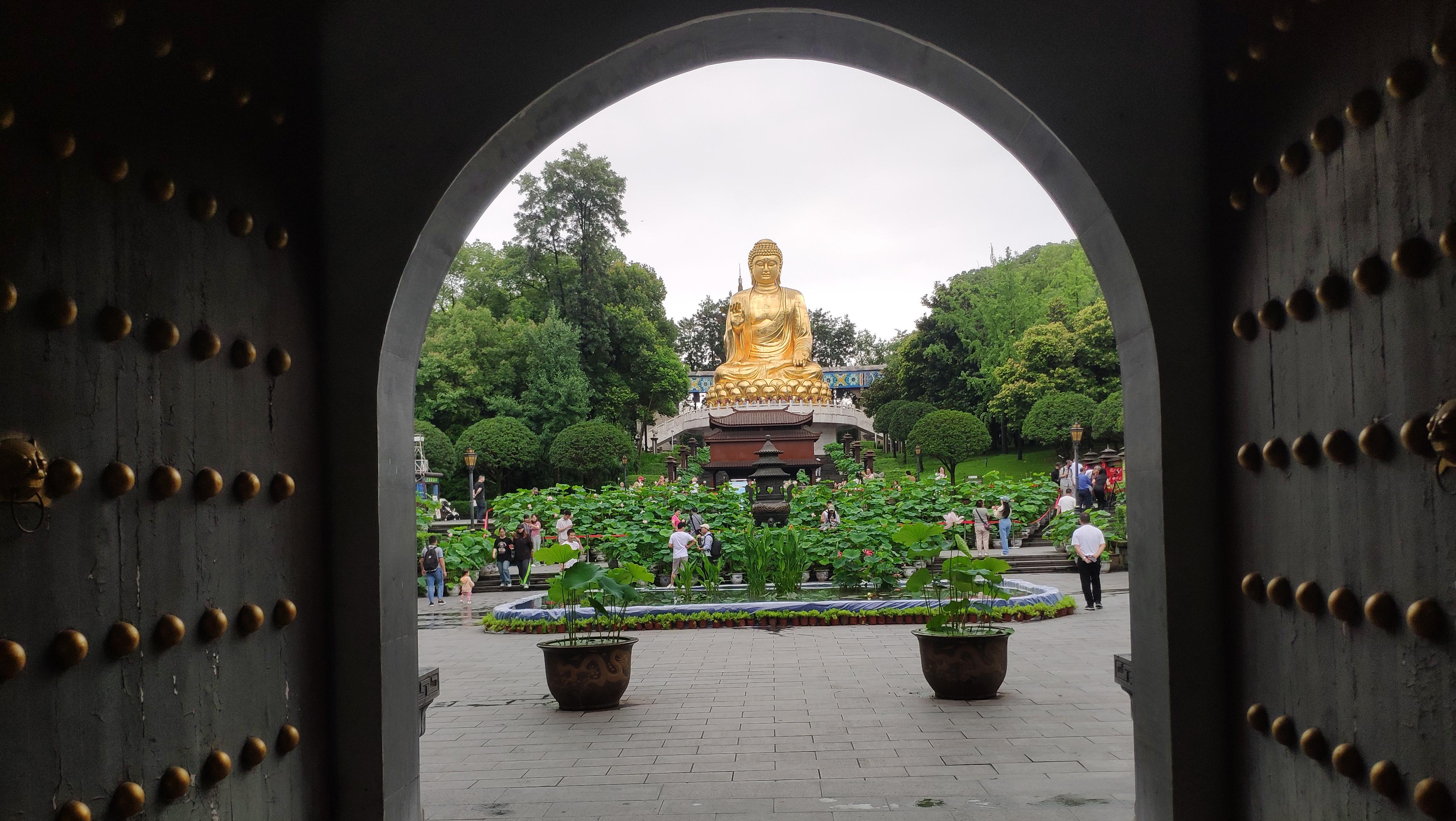 重慶華巖寺：6500缸缸栽荷花盛開，古寺夏荷相映成趣