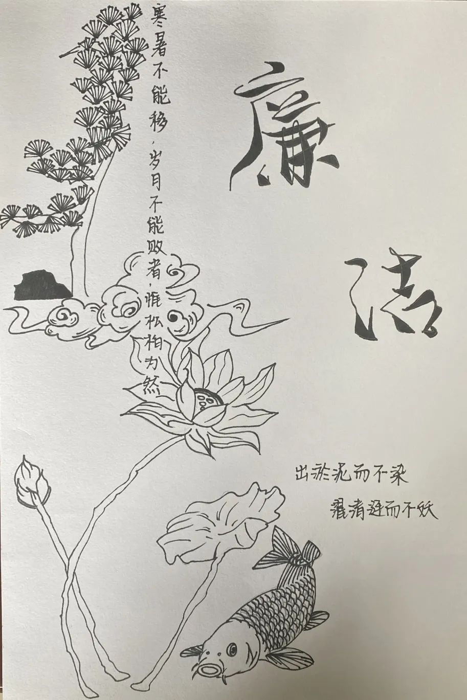 廉洁文化 简笔画图片