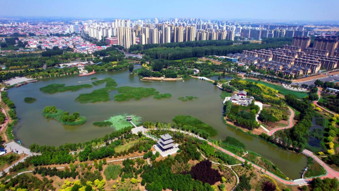 一座自然湿地综合性公园如意湖生态湿地公园磁县环城水系的重要组成