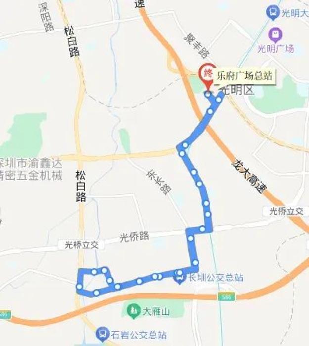 深圳308路公交车路线图图片