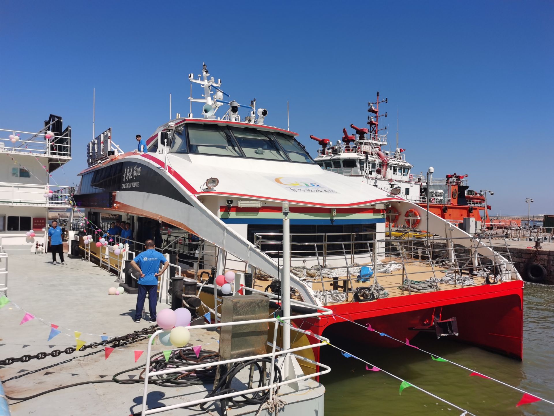 每天两班,航行40分钟!青岛轮渡环胶州湾航线复航运营啦