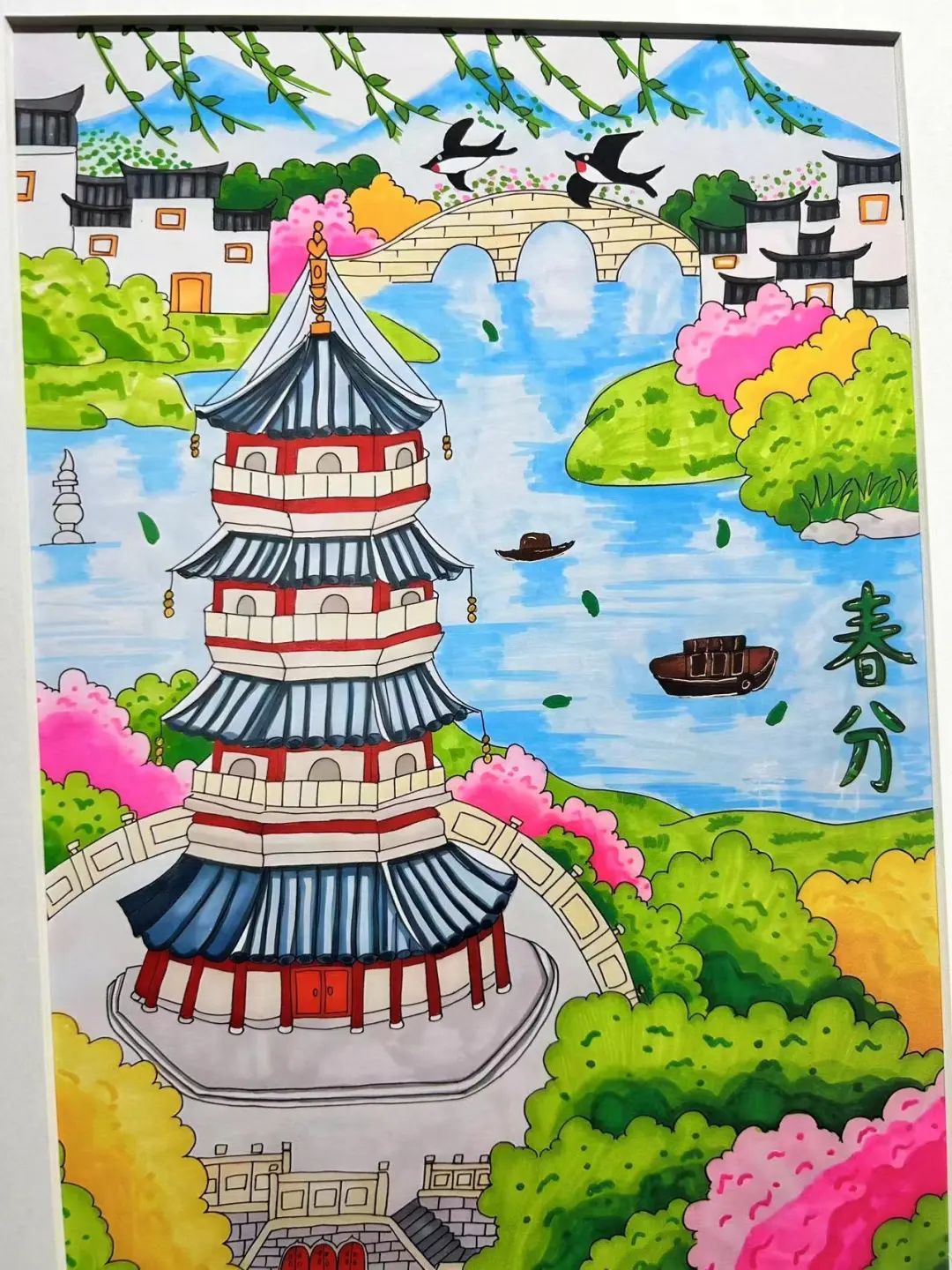 祖国山川美景画小学生图片