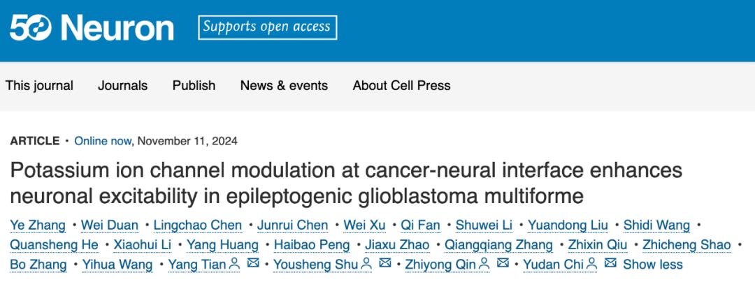Cell子刊:复旦大学迟喻丹团队等破解胶质瘤引发癫痫的隐秘链路