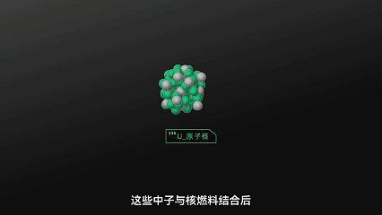 并分裂成两个较小的原子核,铀原子会变得不稳定,这些中子与核燃料结合