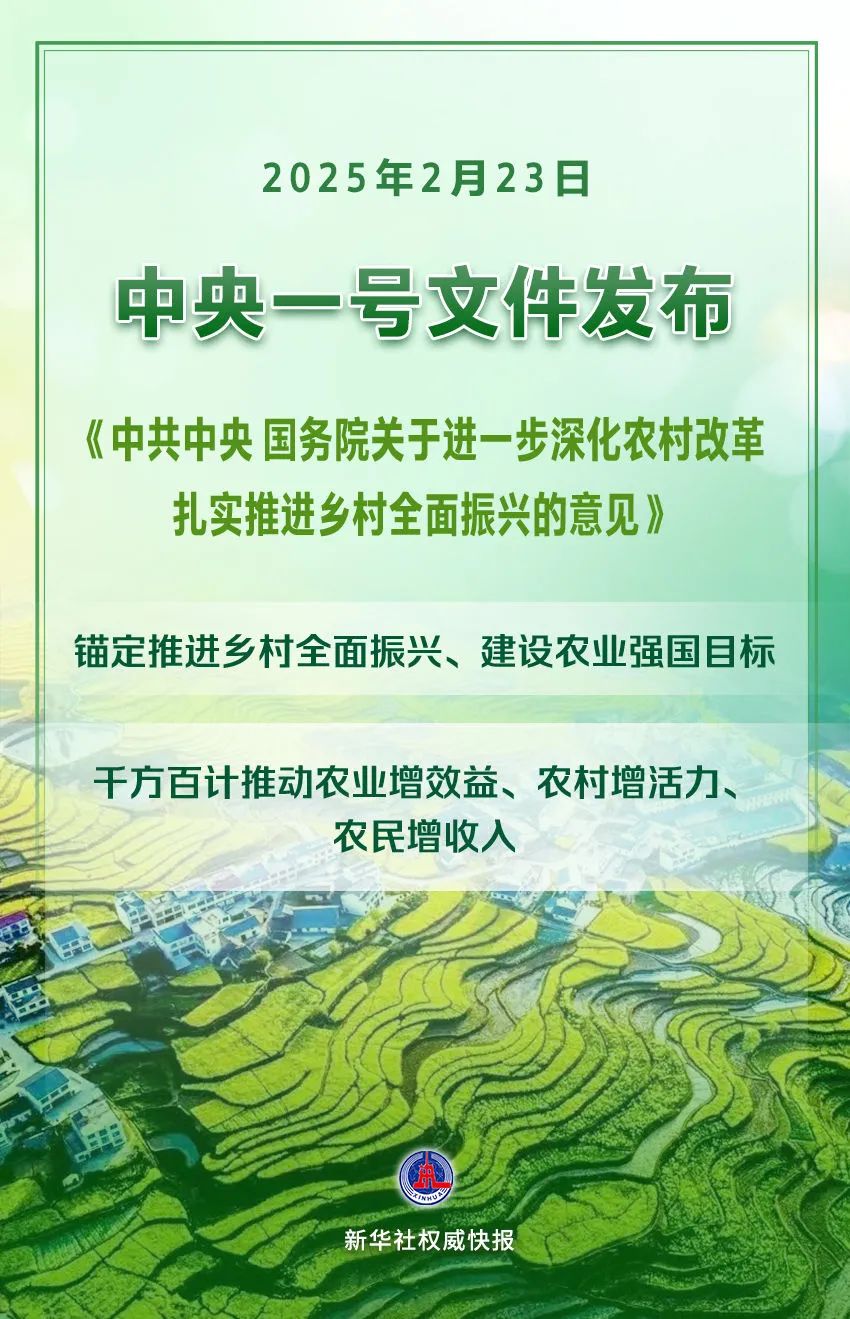 2025年中央一號文件公布（全文+解讀）