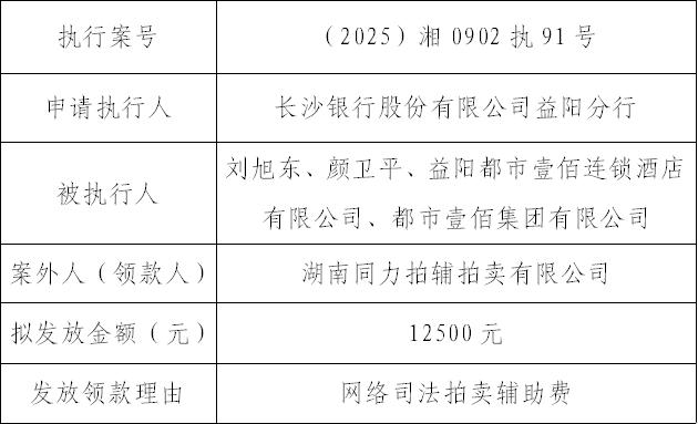 资阳区人民法院关于向案外人发放执行案款的公示