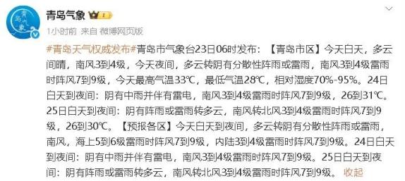 青岛市天气预报15天预报