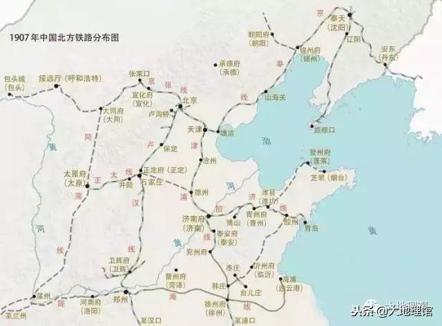 晚清时期中国北方主要铁路干线图制图@王岩