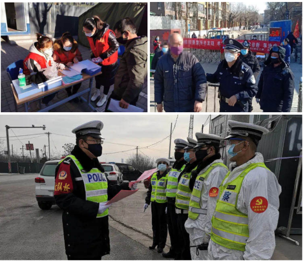 晋源区红白黄橙蓝靛绿织成一线防疫彩虹网