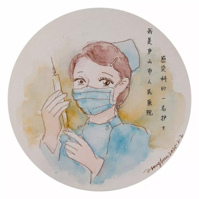 抗疫女医生画图片