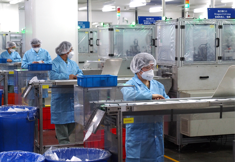 上海3m中国公司漕河泾工厂口罩生产线.