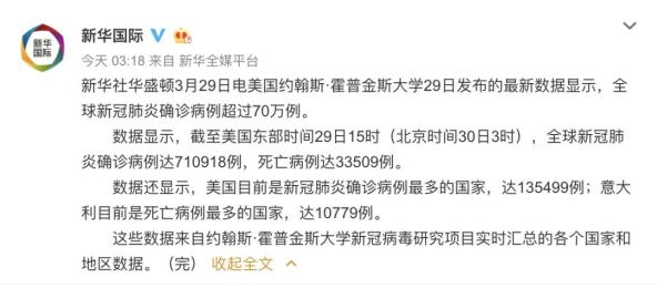 确诊超70万！全球疫情如何发展？张文宏最新分析冲上热搜