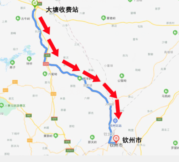 出城:(二十一)g7511防城至东兴高速东兴收费站出城:1.