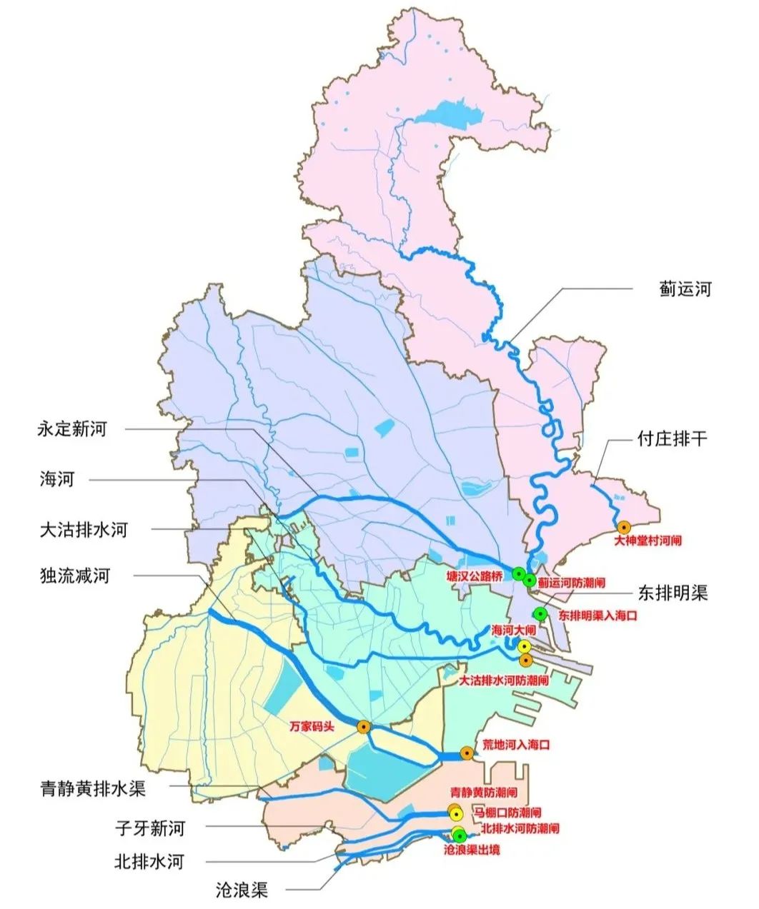 海河水系地图图片