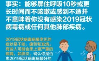 憋气10秒不咳嗽就代表没有感染病毒？世卫组织答疑来了