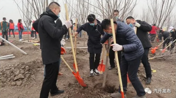 全民共建绿美汽开 长春汽开区团工委组织全区青年干部开展植树活动