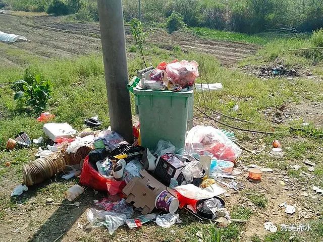 郭坳村2组存在非正规垃圾投放点,随意倾倒生活垃圾堆放在路旁,存在