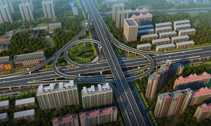 根据规划设计,阜阳北路立交共6道匝道,其中b匝道下穿现有阜阳北路高架