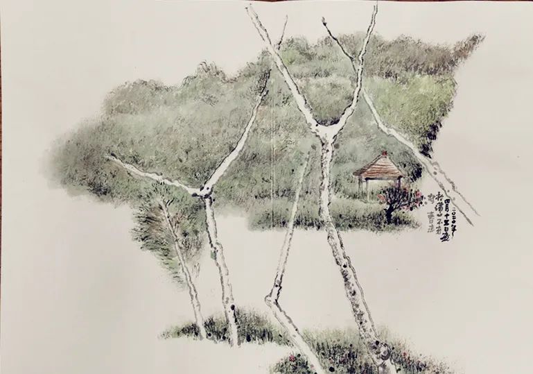 换个角度赏春景一起看看南京画家笔下的不老村石山下有多美