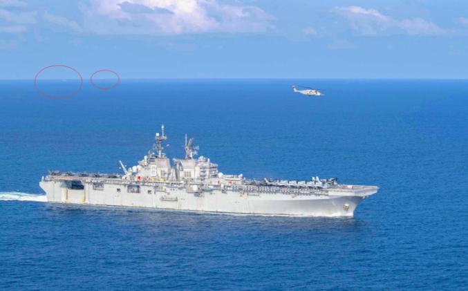 "号(lha-6)两栖攻击舰与"邦克山"号巡洋舰,近日前往南海地区执行任务