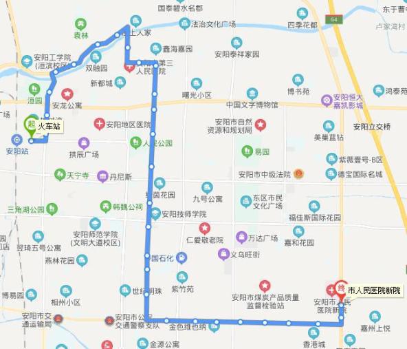 安阳21路公交车路线图图片